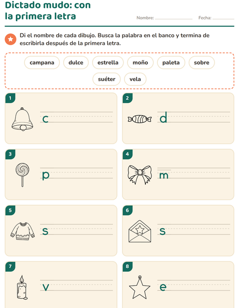 Vista previa de la hoja de Escribir la palabra con Navidad B&N para grado 1