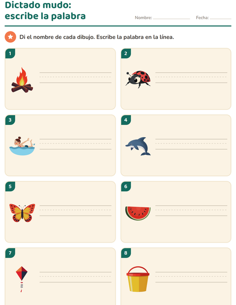 Vista previa de la hoja de Escribir la palabra con Verano para grado 1