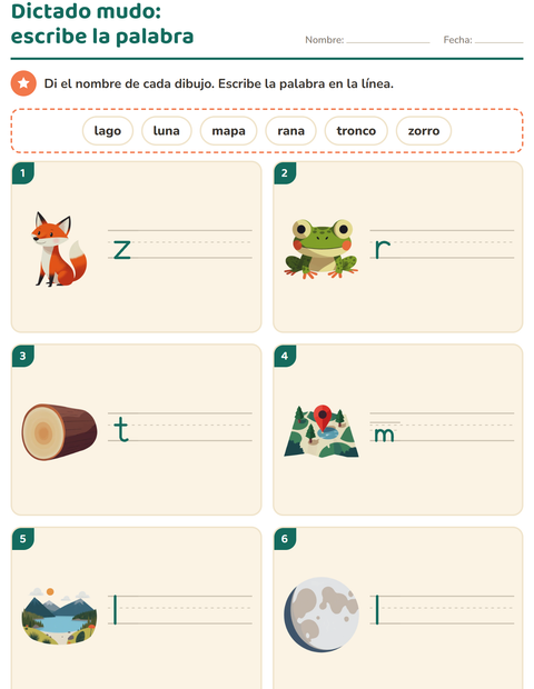 Vista previa de la hoja de Escribir la palabra con Campamento para grado 1