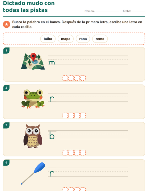 Vista previa de la hoja de Escribir la palabra con Campamento para grado 1