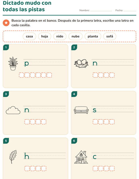 Vista previa de la hoja de Escribir la palabra con Hogar y Naturaleza BN para grado 1
