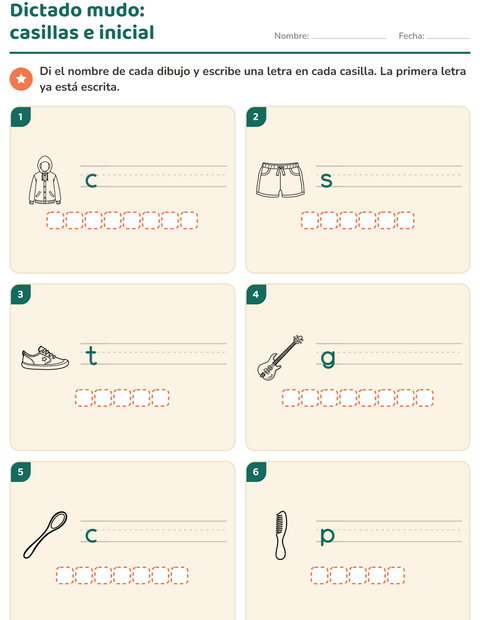 Vista previa de la hoja de Escribir la palabra con Objetos BN para grado 1
