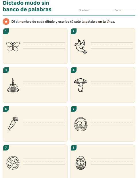 Vista previa de la hoja de Escribir la palabra con Pascua BN para grado 1