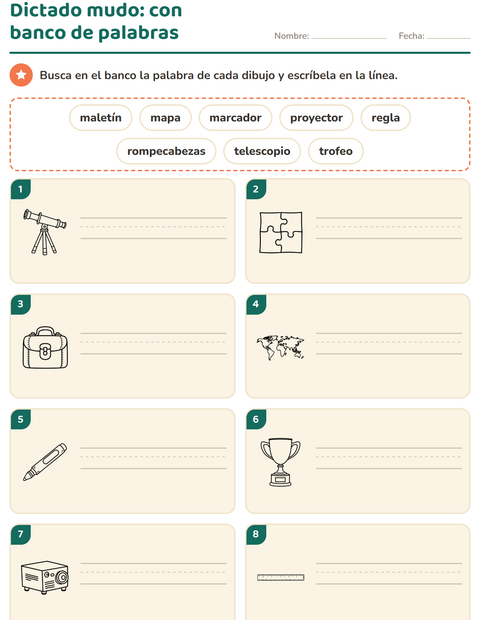 Vista previa de la hoja de Escribir la palabra con Salón de clases (B/N) para grado 1