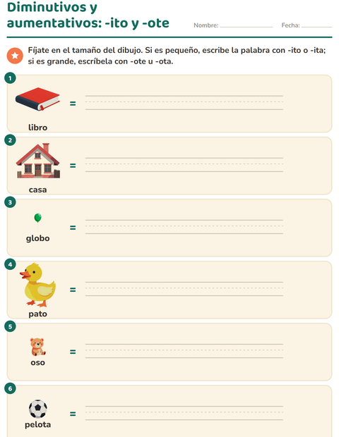 Vista previa de la hoja de Familias de palabras para grado 2