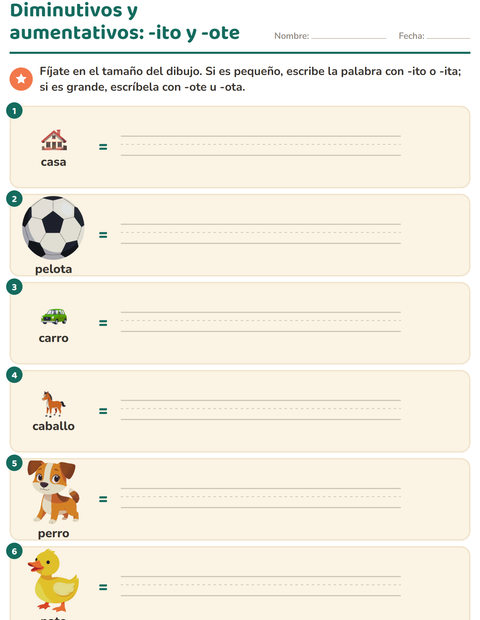 Vista previa de la hoja de Familias de palabras para grado 2