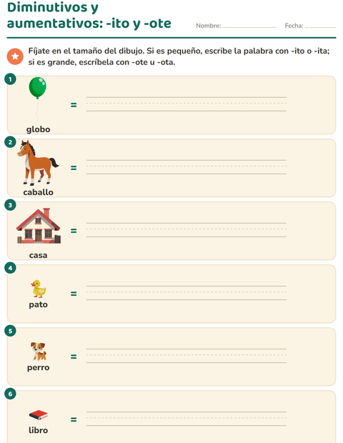 Vista previa de la hoja de Familias de palabras para grado 2