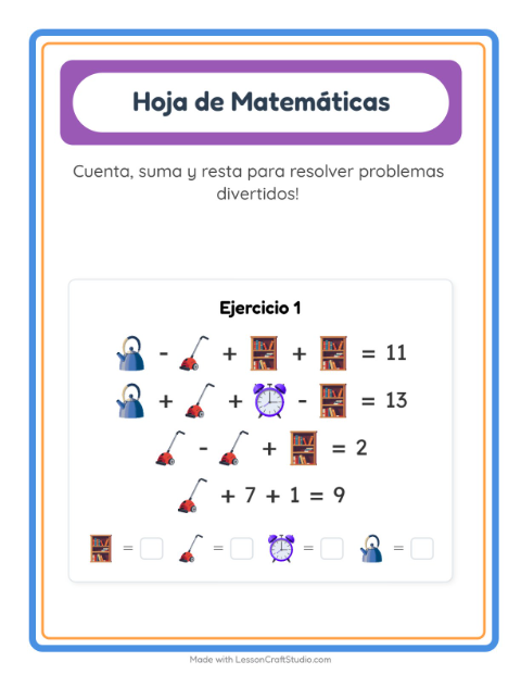 Vista previa de la hoja de Ficha Matemática con Alrededor de la casa para jardín infantil