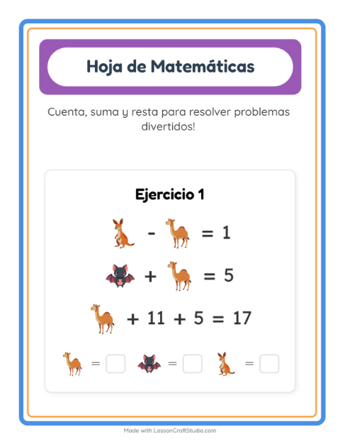 Operaciones con Animales del zoológico