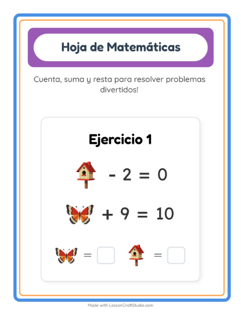 Vista previa de la hoja de Ficha Matemática con Primavera para jardín infantil