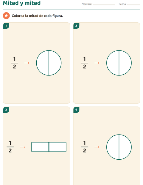 Fracciones y partes iguales para segundo grado — 4