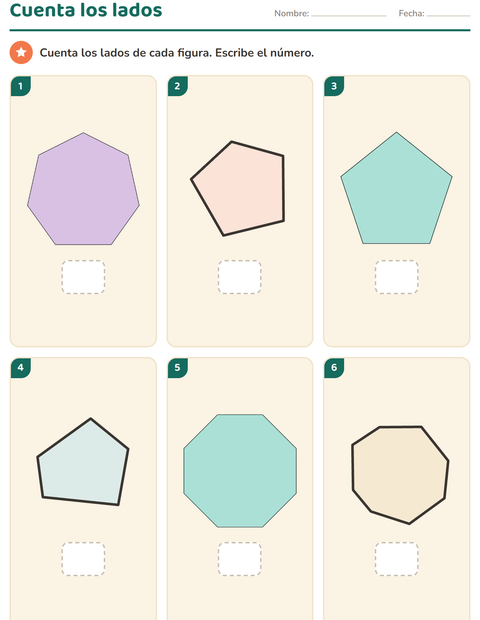 Vista previa de la hoja de Geometría para jardín infantil