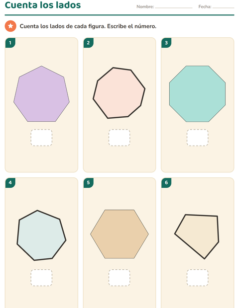 Vista previa de la hoja de Geometría para jardín infantil
