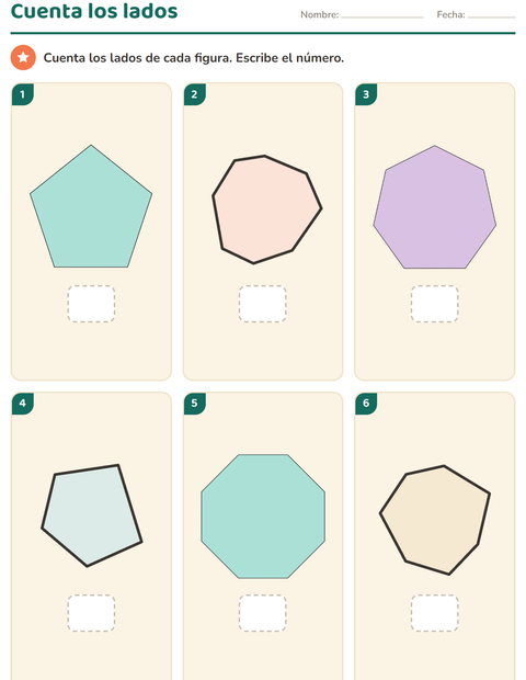 Vista previa de la hoja de Geometría para jardín infantil