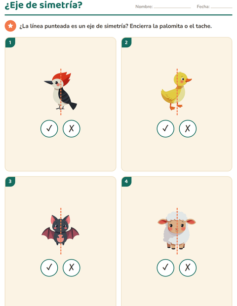 Vista previa de la hoja de Geometría con Animales para grado 2