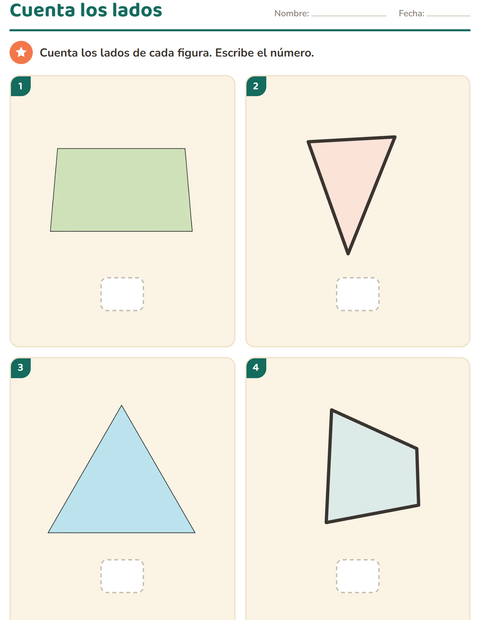 Vista previa de la hoja de Geometría para jardín infantil