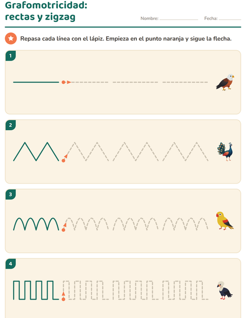 Vista previa de la hoja de Grafomotricidad con Aves para jardín infantil