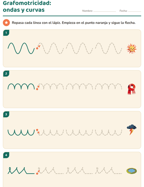 Vista previa de la hoja de Grafomotricidad con Clima para jardín infantil