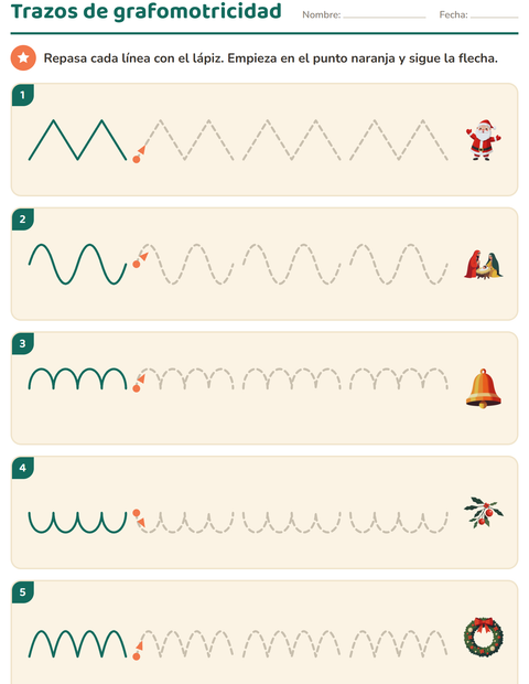 Vista previa de la hoja de Grafomotricidad con Navidad para jardín infantil