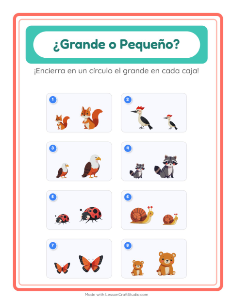 Cuál es más grande — Criaturas del bosque