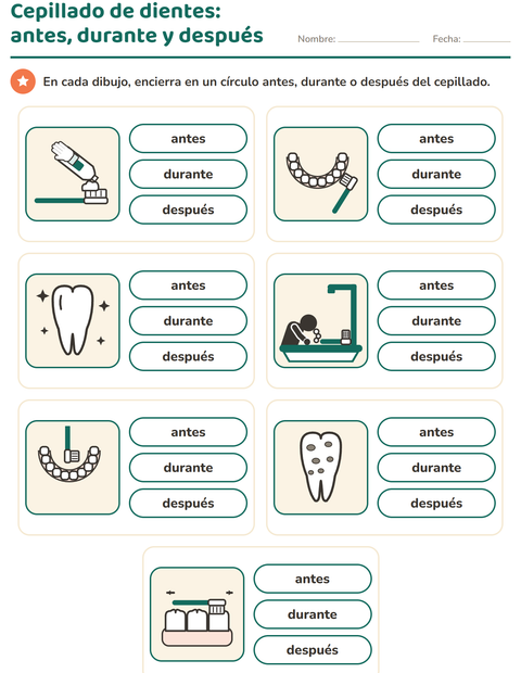 Cepillado de dientes: antes, durante y después