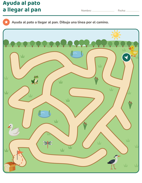 Vista previa de la hoja de Juegos de laberinto para jardín infantil