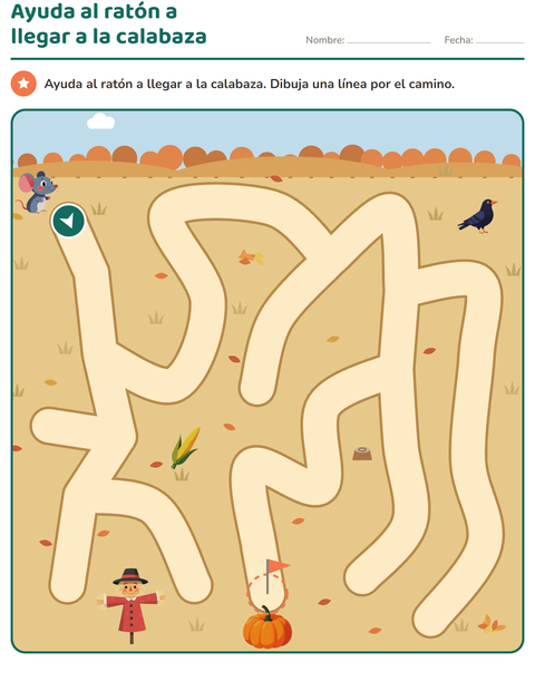 Vista previa de la hoja de Juegos de laberinto para jardín infantil