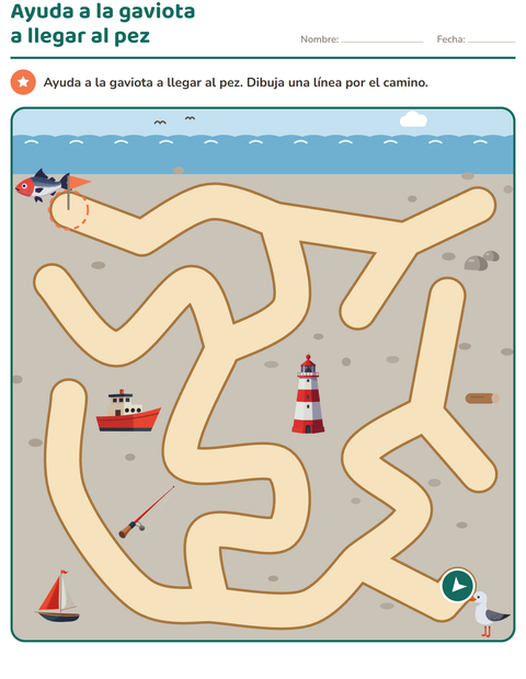 Vista previa de la hoja de Juegos de laberinto para jardín infantil