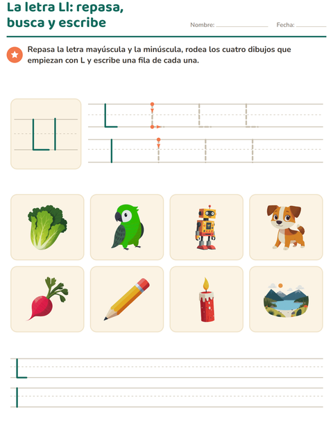 Vista previa de la hoja de La letra de la semana para jardín infantil