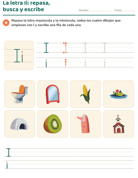 Vista previa de la hoja de La letra de la semana para jardín infantil