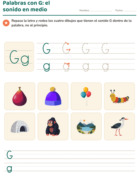 Vista previa de la hoja de La letra de la semana para jardín infantil