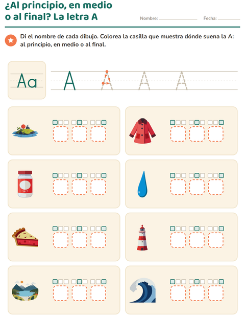 Vista previa de la hoja de La letra de la semana para jardín infantil