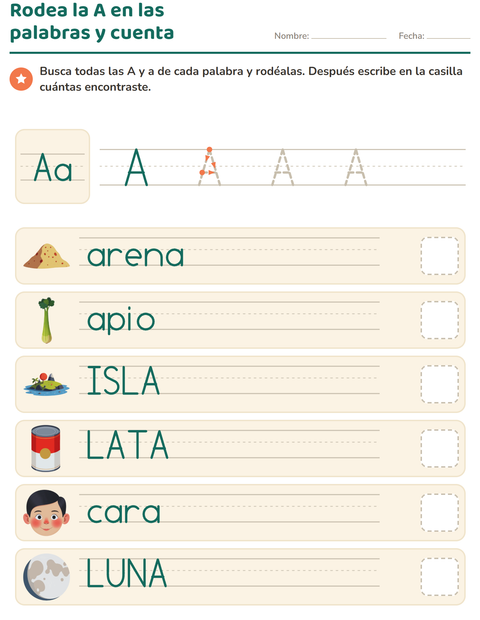 Vista previa de la hoja de La letra de la semana para jardín infantil