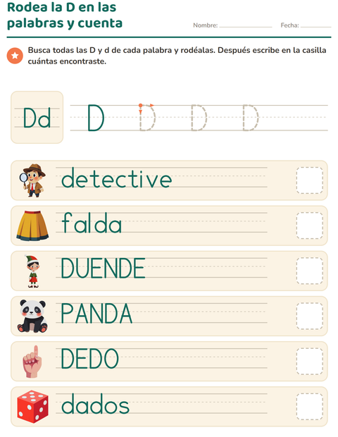 Vista previa de la hoja de La letra de la semana para jardín infantil