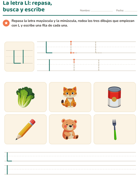 Vista previa de la hoja de La letra de la semana para jardín infantil