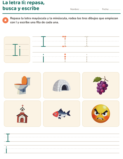 Vista previa de la hoja de La letra de la semana para jardín infantil