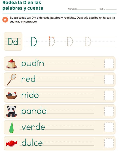 Vista previa de la hoja de La letra de la semana para jardín infantil