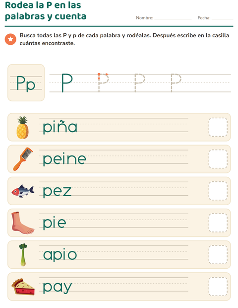 Vista previa de la hoja de La letra de la semana para jardín infantil