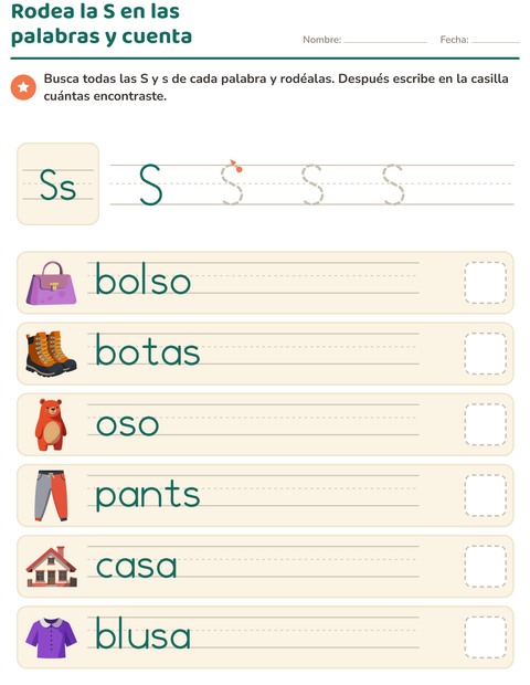 Vista previa de la hoja de La letra de la semana para jardín infantil