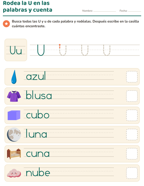 Vista previa de la hoja de La letra de la semana para jardín infantil