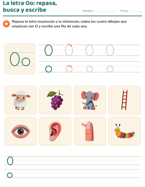 Vista previa de la hoja de La letra de la semana para jardín infantil
