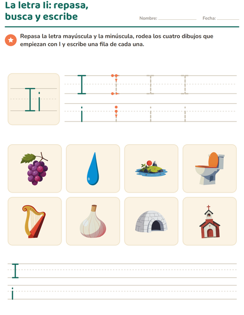 Vista previa de la hoja de La letra de la semana para jardín infantil