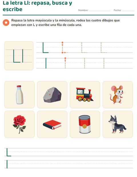 La letra de la semana: repasa, busca y escribe una sola letra — preescolar