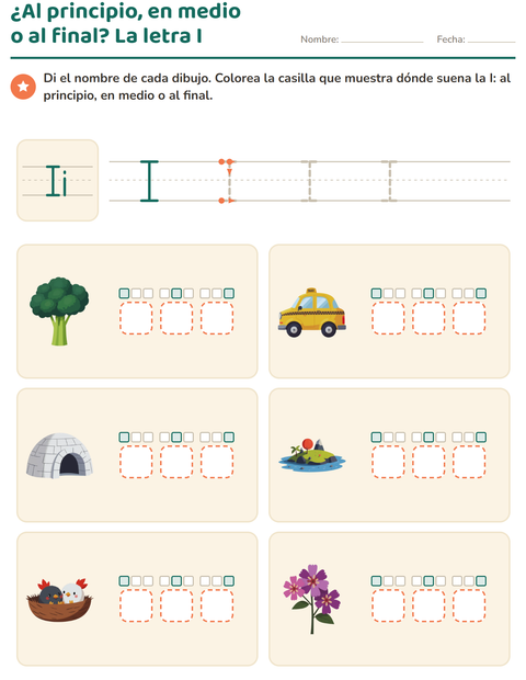 Vista previa de la hoja de La letra de la semana para jardín infantil