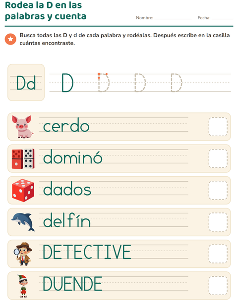 Vista previa de la hoja de La letra de la semana para jardín infantil