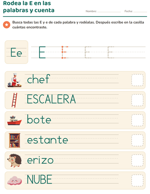 Vista previa de la hoja de La letra de la semana para jardín infantil