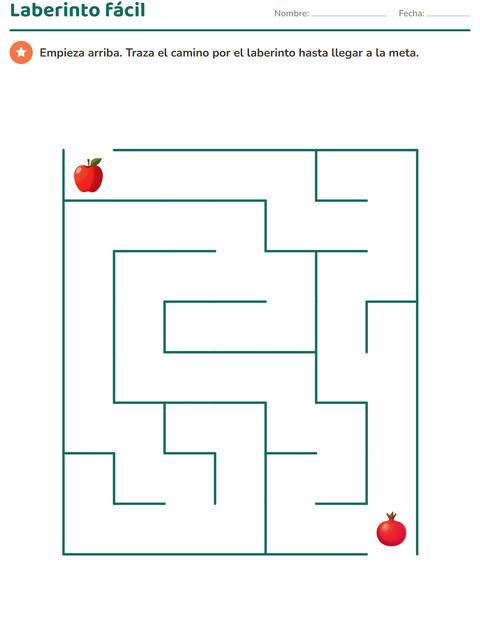 Laberinto fácil de frutas: el primero de todos