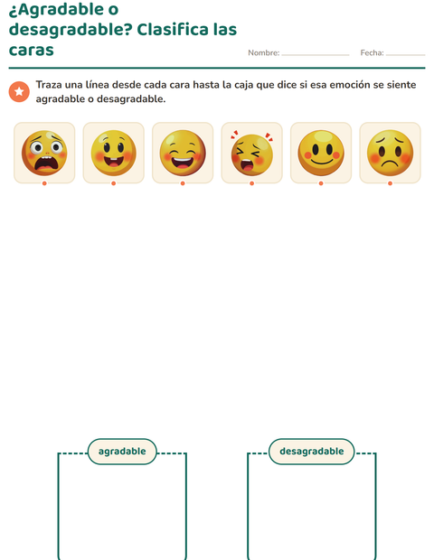Vista previa de ¿Agradable o desagradable? Clasifica las caras — preescolar