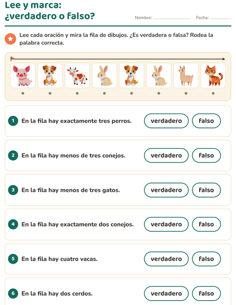 Vista previa de la hoja de Lee y haz con Animales de granja para grado 1