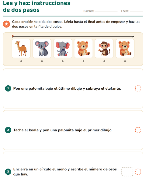Vista previa de la hoja de Lee y haz con Animales del zoológico para grado 1